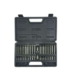 42 darabos 3/8 és 1/2 hüvelykes bitkészlet Ribe és Torx bitekkel fekete műanyag tokban - Proline