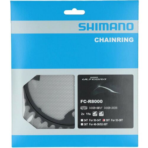 Shimano Ultegra FC-R8000 39T lánckerék kék-fehér csomagolásban 53-39F hajtóművekhez - Kerékpár lánctányér