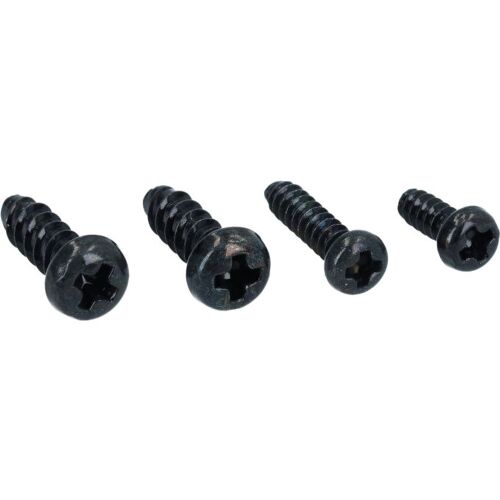 SHIMANO SL-4600 ALAP BURKOLAT RÖGZÍTŐ CSAVAR EGYSÉG L, négy fekete Phillips fejű csavar készlete fehér háttéren - Építőanyag
