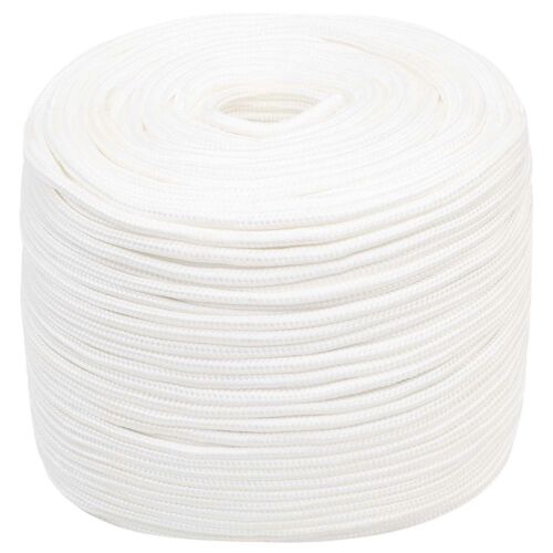 vidaXL többcélú munkakötél, fehér 8 mm 25 m PP 420 kg max. teherbírással, feltekerve, sima fehér háttéren - Kötél