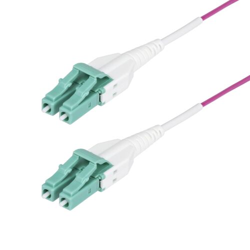 StarTech.com 50M OM4 Multimódusú Optikai Kábel LC-LC csatlakozókkal, OFNR Riser minősítésű, 100G képes adatközpontokhoz és nagysebességű hálózatokhoz - Optikai kábel