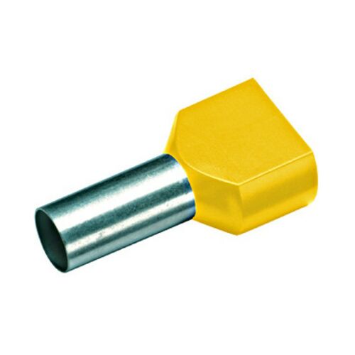 Iker érvéghüvely, szigetelt 2x6mm2, hossz=14mm, sárga 100db 178906385 
