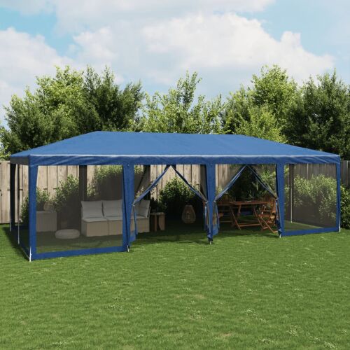 vidaXL kék partisátor 12 hálós fallal 8x4 m HDPE