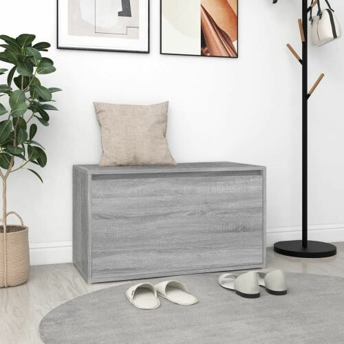 vidaXL szürke sonoma színű szerelt fa előszobapad 80 x 40 x 45 cm 168004910 - Tároló pad és ülőke