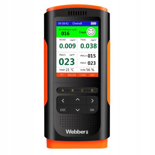 Stacja Jakości Powietrza UP900 7w1 PM2.5 PM10 HCHO TVOC USB Webber