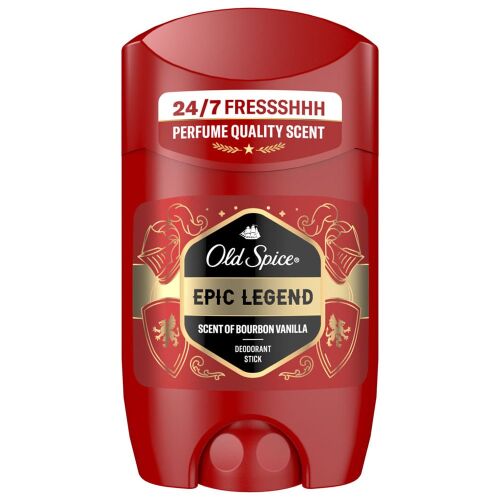 Old Spice Epic Legend Antiperspiráns rúd, 50ml, Bourbon vanília illattal, 24/7 Fressshhh parfüm minőségű illat férfiaknak szag- és izzadságvédelemre - Dezodor
