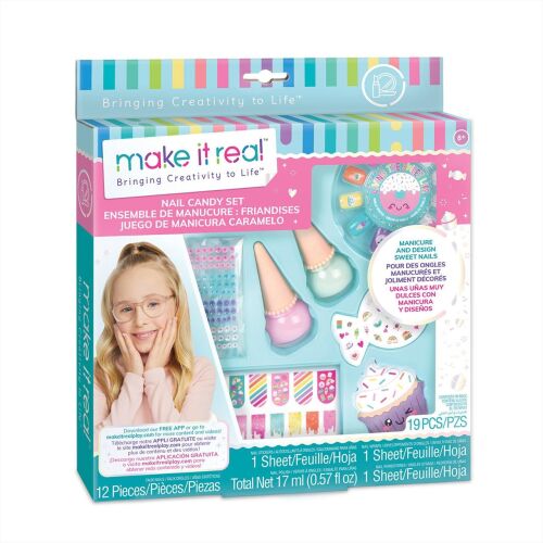 Make It Real Szépség Cukorka körmök köröm cukorka készlet, fiatal lánnyal és színes körömdíszítő kiegészítőkkel. - Make It Real