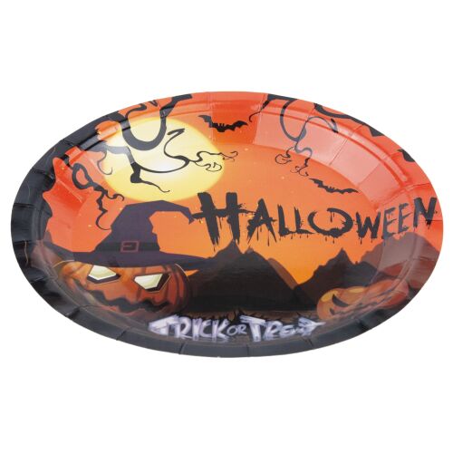 Eldobható papírtányérok, Halloween mintával, szellemtökökkel, partikészlet, 10 db/készlet 179027280 - Eldobható tányér