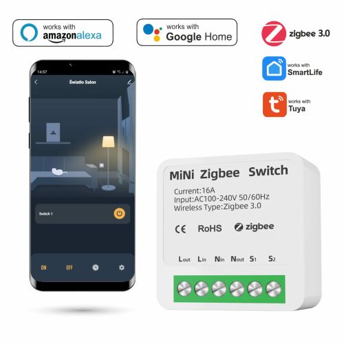 TUYA Zigbee falba építhető világításvezérlő
