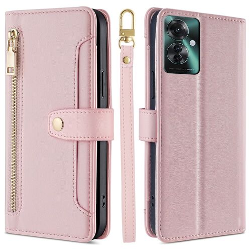 Oppo Reno 11F 5G telefontok, cipzáras pénztárca zseb, rózsaszín 179079460 - Telefontok