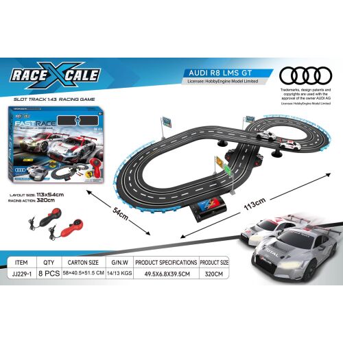 R/C AUDI versenypálya 1:43 - 113x54 cm 179080283 - Autópálya és parkolóház