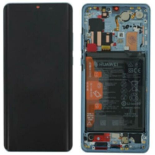 Gyári Huawei P30 Pro / P30 Pro New Edition kék LCD kijelző érintővel kerettel előlap + akkumulátor 179087782 - Mobiltelefon kijelző