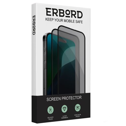 2x iPhone 16-hoz való adatvédelmi üveg, ERBORD kémprogram-elhárító edzett üveg 179103128 - Kijelzővédő fólia
