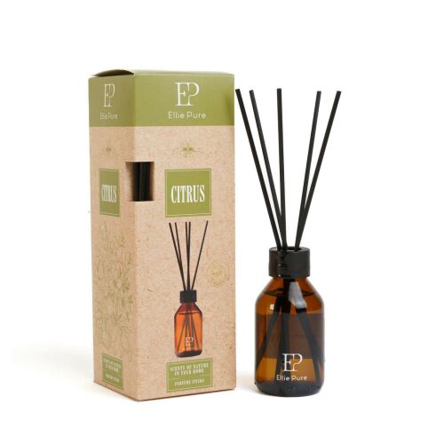 Dr. Marcus Ellie Pure Pure Parfüm Pálcák Pure 80 ml Citrus nádtartályos illatosító csomagolással, fehér háttérrel - Illatpálca