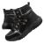 Lee Cooper LCJ-24-03-3048L női fekete téli bakancs ezüst részletekkel, átlós nézet