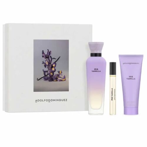 Adolfo Dominguez Iris Vainilla parfüm szett nőknek, 120ml Eau de Parfum, golyós és testápoló - Női parfüm szett