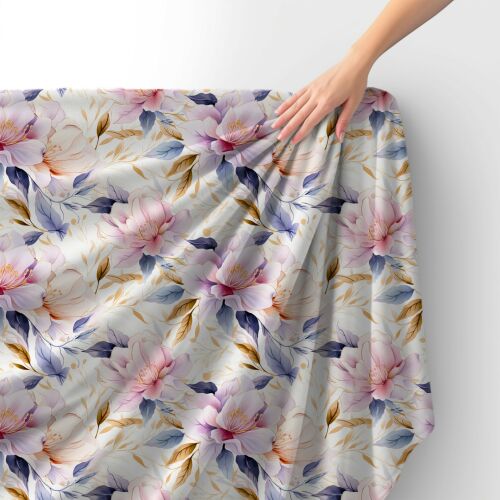 Royal Samt Stoff Polyester Zum Nähen - Motiv Blumen - RDX2415