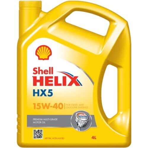 Shell Helix HX5 15W40 4L ásványi motorolaj dízel és benzinmotorokhoz, sárga flakon Shell logóval - Motorolaj