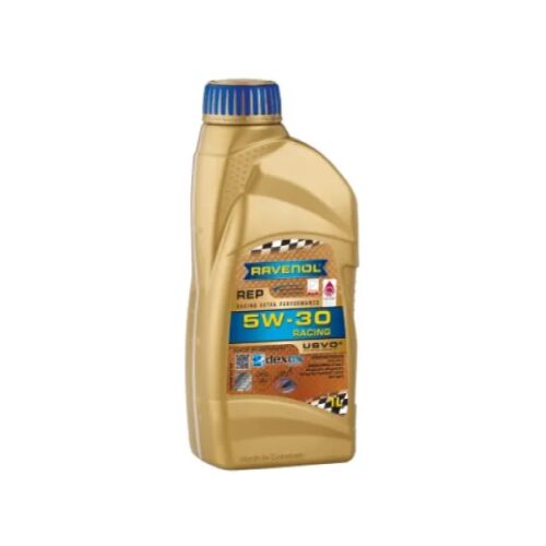Ravenol REP 5W30 1L szintetikus motorolaj flakon, arany és kék színű, MB 229.51, BMW Longlife-04, Renault RN 0700/0710, GM Dexos2 specifikációkat igénylő autómotorokhoz - Motorolaj