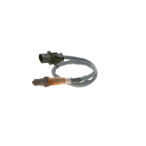 BOSCH 0 258 017 029 Lambda szonda BMW-hez csatlakozóval és kábellel fehér háttéren 