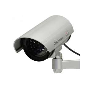 Outdoor dummy camera with flashing LED, angled view - Dummy Camera
