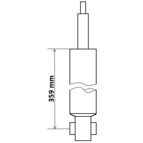 KYB 349137 lengéscsillapító műszaki rajza 359 mm-es mérettel, méretinformációk Skoda Yeti és VW Jetta illesztéshez - Lengéscsillapító