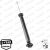MONROE 376211SP állítható lengéscsillapító BMW-hez, ferde nézet, 5 év garancia logóval és csomagolás ikonnal fehér háttéren