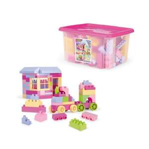 Wader Bobi Bausteine für Mädchen in einer Aufbewahrungsbox, 132 Stück, rosa, gelb, lila, grün - Wader