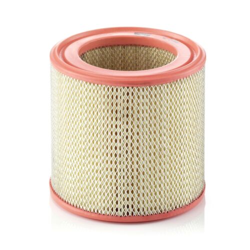 MANN-FILTER C 1449 autó levegőszűrő, hengeres, fehér narancssárga tömítésekkel, ferde nézet - Autó levegőszűrő
