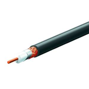 75 ohm coaxial cable with black PVC insulation, copper braid, aluminum and PET foil, foamed PE insulation, copper inner conductor - Computers and Accessory