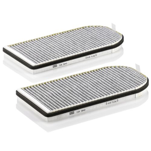 MANN-FILTER CUK 3642-2 aktívszenes utastér levegőszűrő készlet BMW 7-es széria E38 modellekhez, döntött nézet - Autó levegőszűrő
