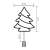 Decoratiune de fereastră cu brad de Crăciun LED, lumină albă caldă, alimentată cu baterii, dimensiuni