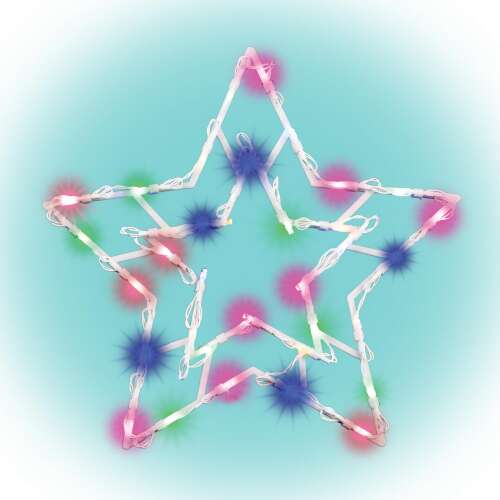 LED star window decoration with colorful lights, battery powered