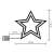 LED star window decoration with colorful lights, battery powered, dimensions: 33cm x 33cm x 50cm