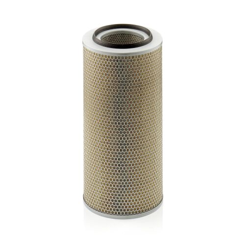 MANN-FILTER C 24 650/1 légszűrő IVECO teherautókhoz, hengeres, hálós külsővel, fehér háttérrel - Autó levegőszűrő