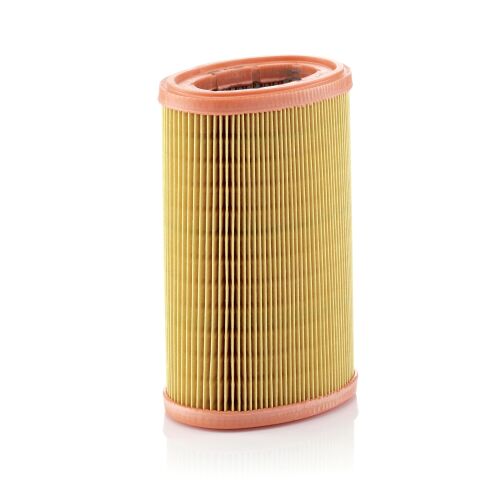 MANN-FILTER C 1480 autó levegőszűrő Citroen, Peugeot, Nissan, Rover dízelmotorokhoz, ferde nézet fehér háttéren - Autó levegőszűrő