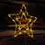 LED star window decoration, warm white, battery powered, showing the star on a wooden wall