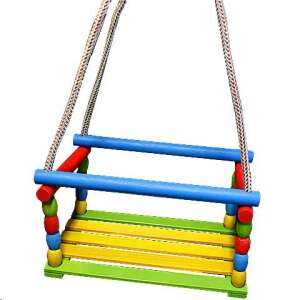 Buntes Holzschaukel mit Seil für Kinder, Außenschaukel - Sport & Freizeit