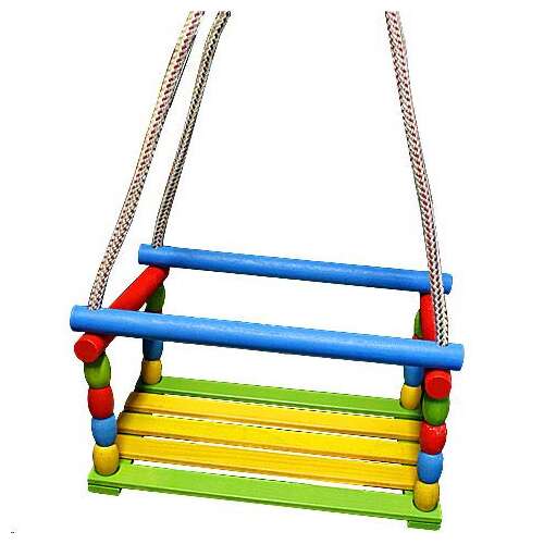Buntes Holzschaukel mit Seil für Kinder, Außenschaukel