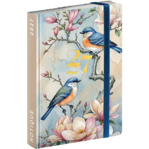Realsystem zsebnaptár, heti, keményfedeles, 9,8x14,5cm, 2027, Birds 179307890 - Irodaszer
