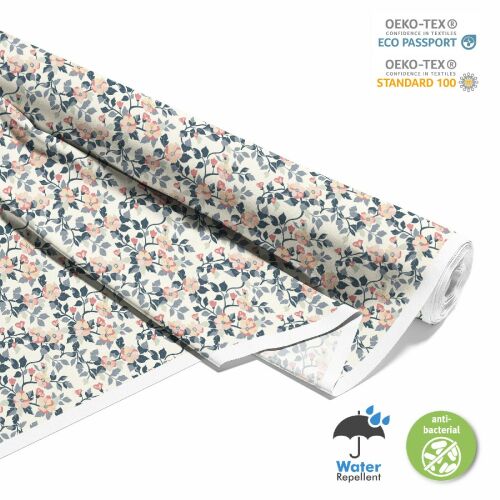 OUTDOOR DEKOSTOFFE OXFORD Motiv Femini szövet tekercs virágmintával, vízlepergető, antibakteriális - Textil méteráru