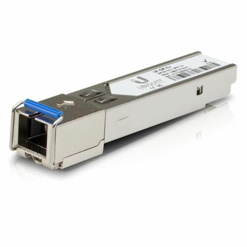 Ubiquiti UF-GP-C+ GPON OLT SFP modul C+ besorolással optikai hálózatokhoz, 2500 Mbit/s sebesség, SC csatlakozó, fehér háttéren látható - Átalakító