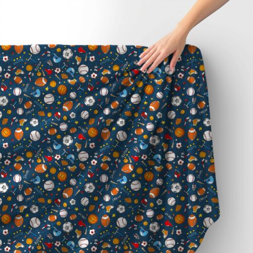 Royal Samt Stoff Polyester Zum Nähen - Motiv Bälle für das Spiel, sportlabda mintás szövet 