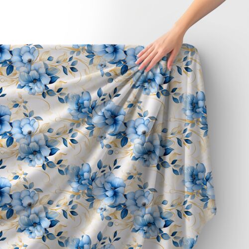 Royal Samt Stoff Polyester Zum Nähen - Motiv Blumen - RDX2010