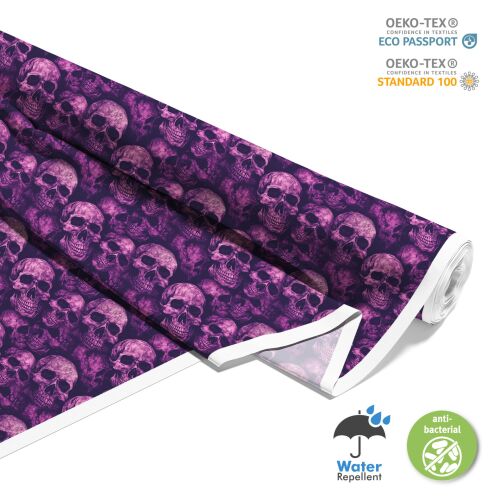 Kültéri Oxford dekorvászon - Koponya minta I DX4582