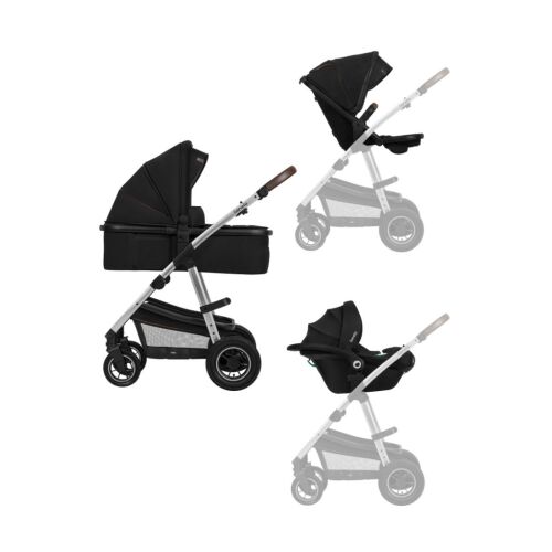 Lionelo Amber 3in1 multifunkciós babakocsi - Black Silver 179396595 - Babakocsi és Autós gyerekülés