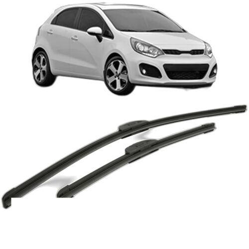 Bosch Aerotwin Retrofit szélvédő ablaktörlő szett KIA RIO III (UB) 2011-2017 modellekhez, fehér autóval a háttérben 