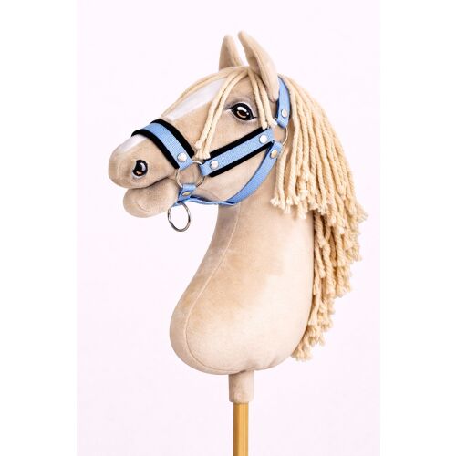 Állítható lókötőfék Hobby Horse A3 kék, fekete szőrmével