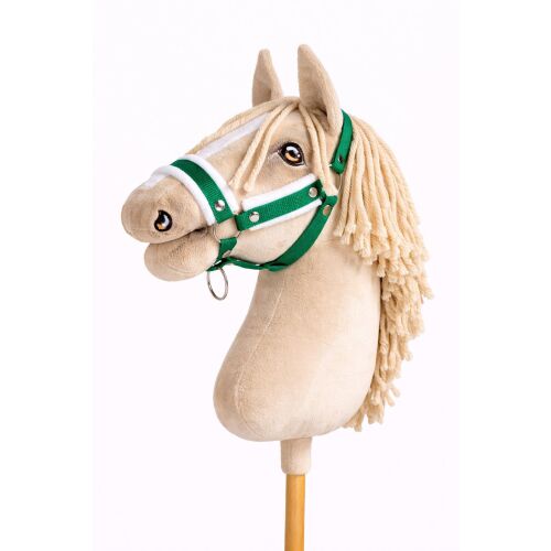 Állítható lókötőfék Hobby Horse A3 zöld fehér szőrrel 179466028 - Kötőfék