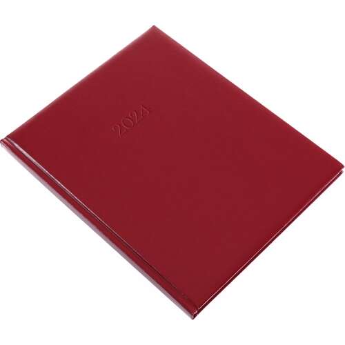 2024 Standard A/4 Weekly Diary with White Pages, Burgundy Realsystem